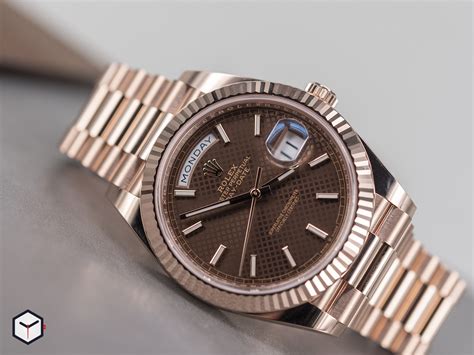 rolex day date 40 chocolate dial roman numerals|40 mm rolex date just.